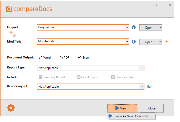 how to compare excel files